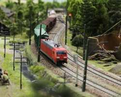 The trains running in the model are also an attractive feature of the model. Over 2500 meters of rail and 452 switch boxes were used for the display. 